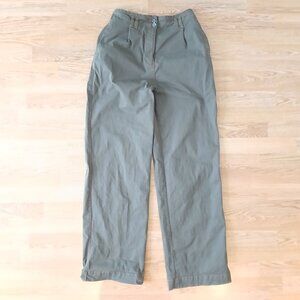Massimo Dutti High Rise Wide Leg Stretch Trouser Pants Green Size Medium